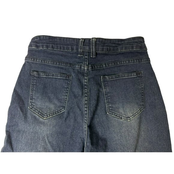 Pantete Jeans Women's M Flare Double Button Comfy Western Casual Trending - Picture 5 of 6